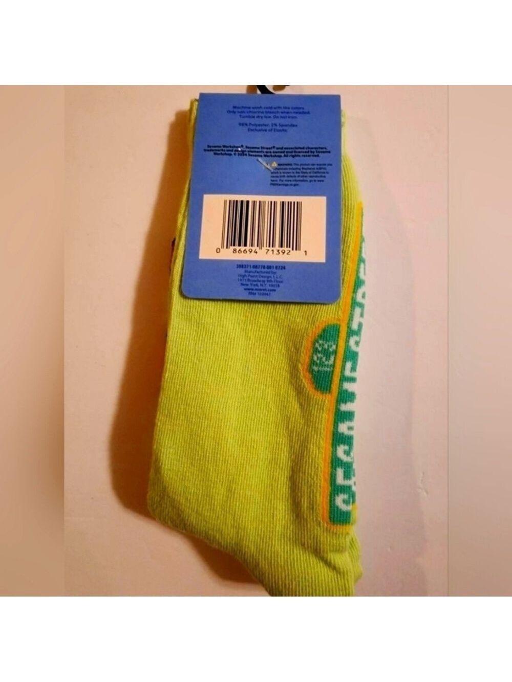 4/$25 New Sesame Street Oscar the Grouch Socks Unisex Novelty Socks - Picture 2 of 3
